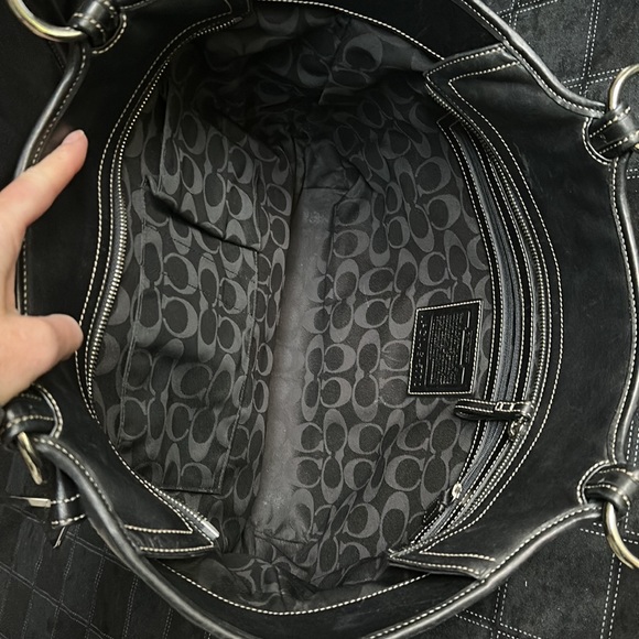 Authentic Coach SOHO Leather whipstitch Tote Style 5770 Black - Picture 12 of 13